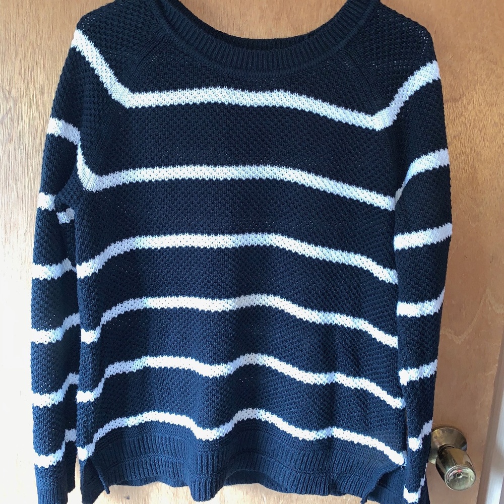black and white striped sweater
